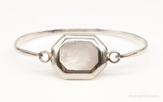 Vintage Mother Of Pearl Sterling Silver Bracelet - image 3