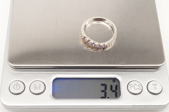 Vintage Amethyst Sterling Silver Ring - Size 10 - image 9