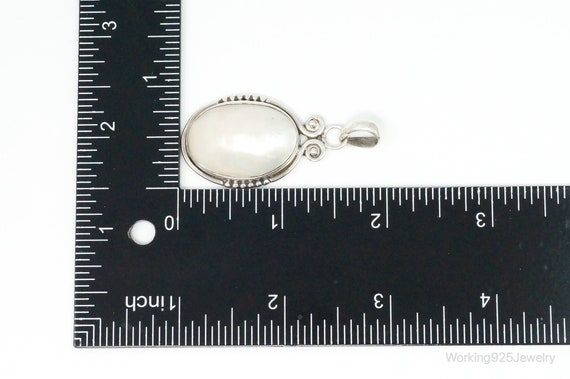 Large Vintage Pearl Sterling Silver Pendant - image 10