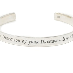 Vintage New York Designer Laurel Elliott Quote Sterling Silver Cuff Bracelet