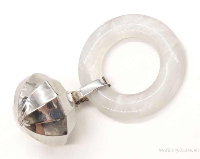 Antique Large ster Co Puffy Sterling Silver Baby Rattle Etsy