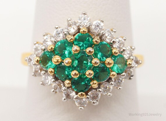 Designer UTC Lab Emerald Cubic Zirconia Gold Verm… - image 3