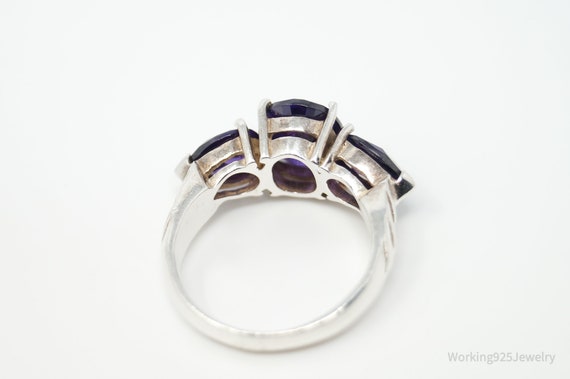 Vintage Art Deco Purple Crystal Sterling Silver S… - image 8