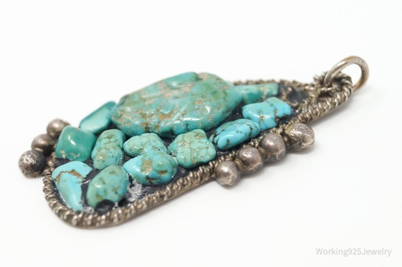 Vintage Handmade Native American RC Turquoise Ste… - image 4