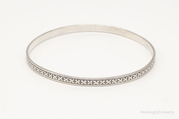 Antique Art Deco Sterling Silver Bangle Bracelet - image 3