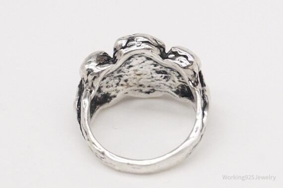 Vintage Brutalist Style Sterling Silver Ring - Si… - image 5