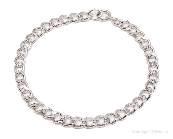 Antique Sterling Silver Curb Chain Bracelet - image 1