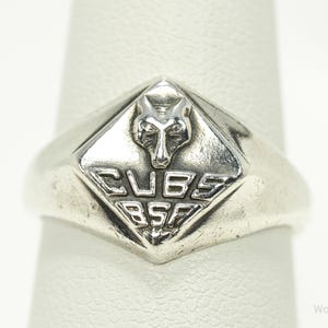 Vintage 1960s Cub Scout Sterling Silver Ring - Size 6.75