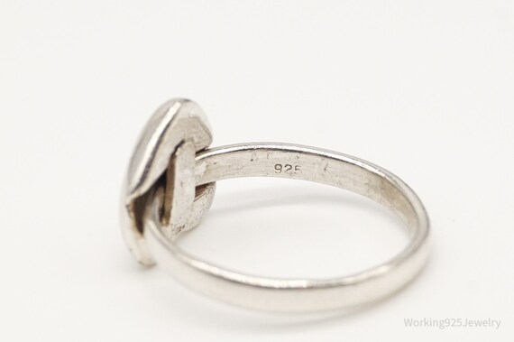 Vintage Sliding Heart Sterling Silver Ring - Size… - image 7