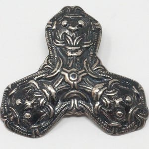 Vintage David Andersen Norway Viking Saga Trefoil Beast Sterling Silver Necklace Pendant