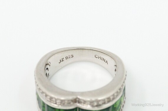 Designer Lab Emerald Cubic Zirconia Sterling Silv… - image 5