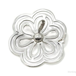 Rare grande broche vintage avec pendentif en argent sterling avec fleurs Felipe Martinez du Mexique 1,75 po.