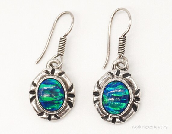 Vintage Native American Unsigned Opal Sterling Si… - image 1