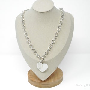 Vintage Coach Tag Sterling Silver Chain Necklace 17&quot;