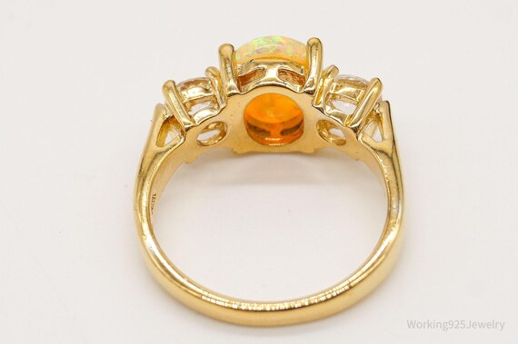 Designer UTC Opal Cubic Zirconia Gold Vermeil Ste… - image 6