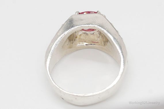 Vintage Ruby Sterling Silver Ring - Size 10.25 - image 5