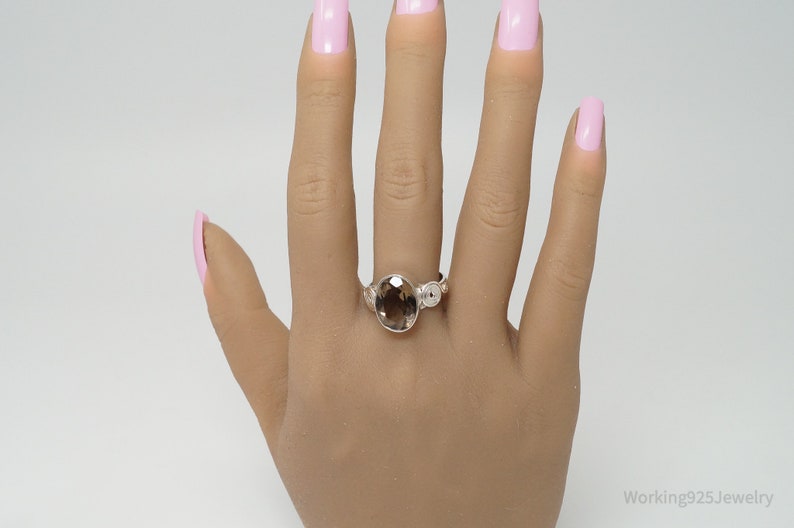 Size 8.5 Vintage Smoky Topaz Sterling Silver Ring