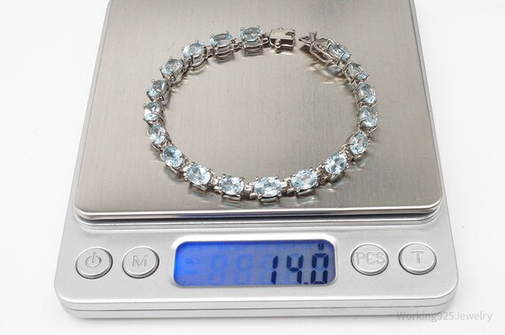 Vintage Blue Topaz Sterling Silver Bracelet - image 7
