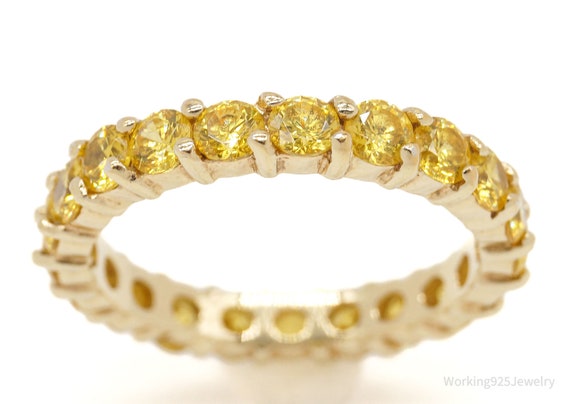 Designer ADI Yellow Cubic Zirconia Gold Over Ster… - image 1