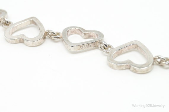 Vintage Open Heart Chain Link Sterling Silver Tog… - image 4