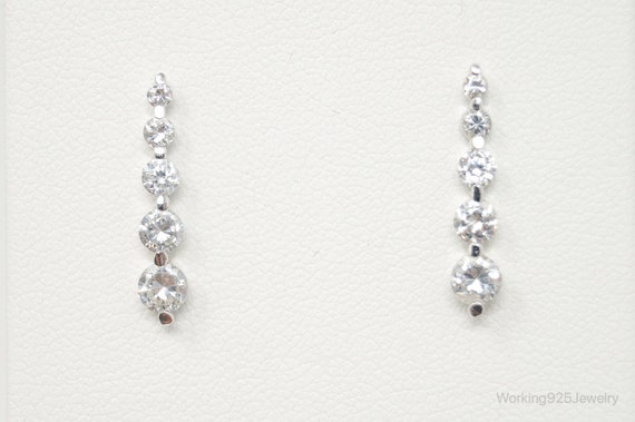 Cubic Zirconia Sterling Silver Earrings - image 5