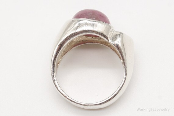 Vintage Rhodonite Silver Ring - Size 5.25 - image 7