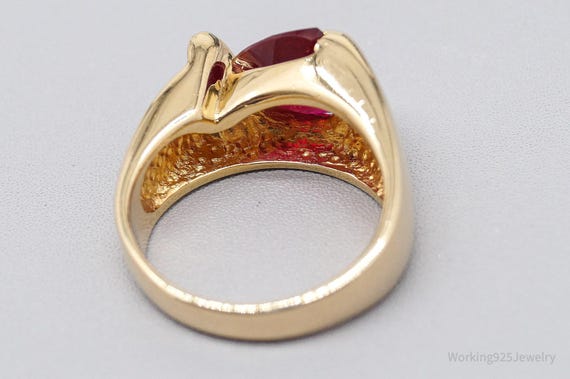UTC Lab Ruby Gold Over Sterling Silver Ring - Siz… - image 5