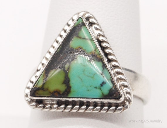Vintage Native American Unsigned Turquoise Sterli… - image 1