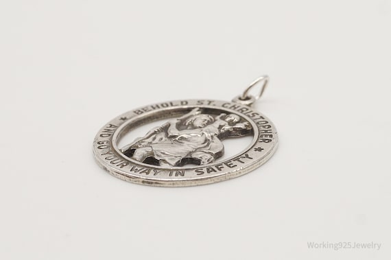 Vintage Saint Christopher Sterling Silver Pendant - image 6