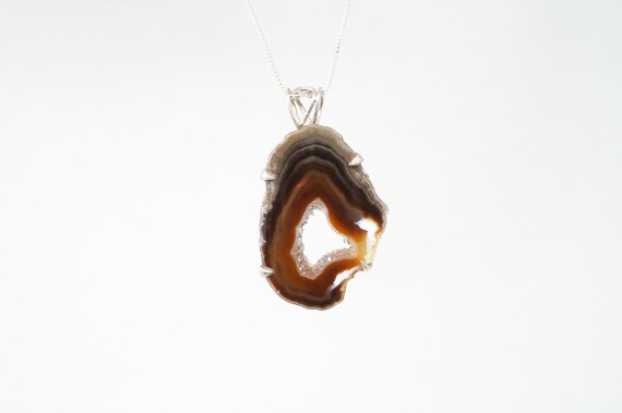 Vintage Large Brown Crazy Lace Agate Sterling Sil… - image 7