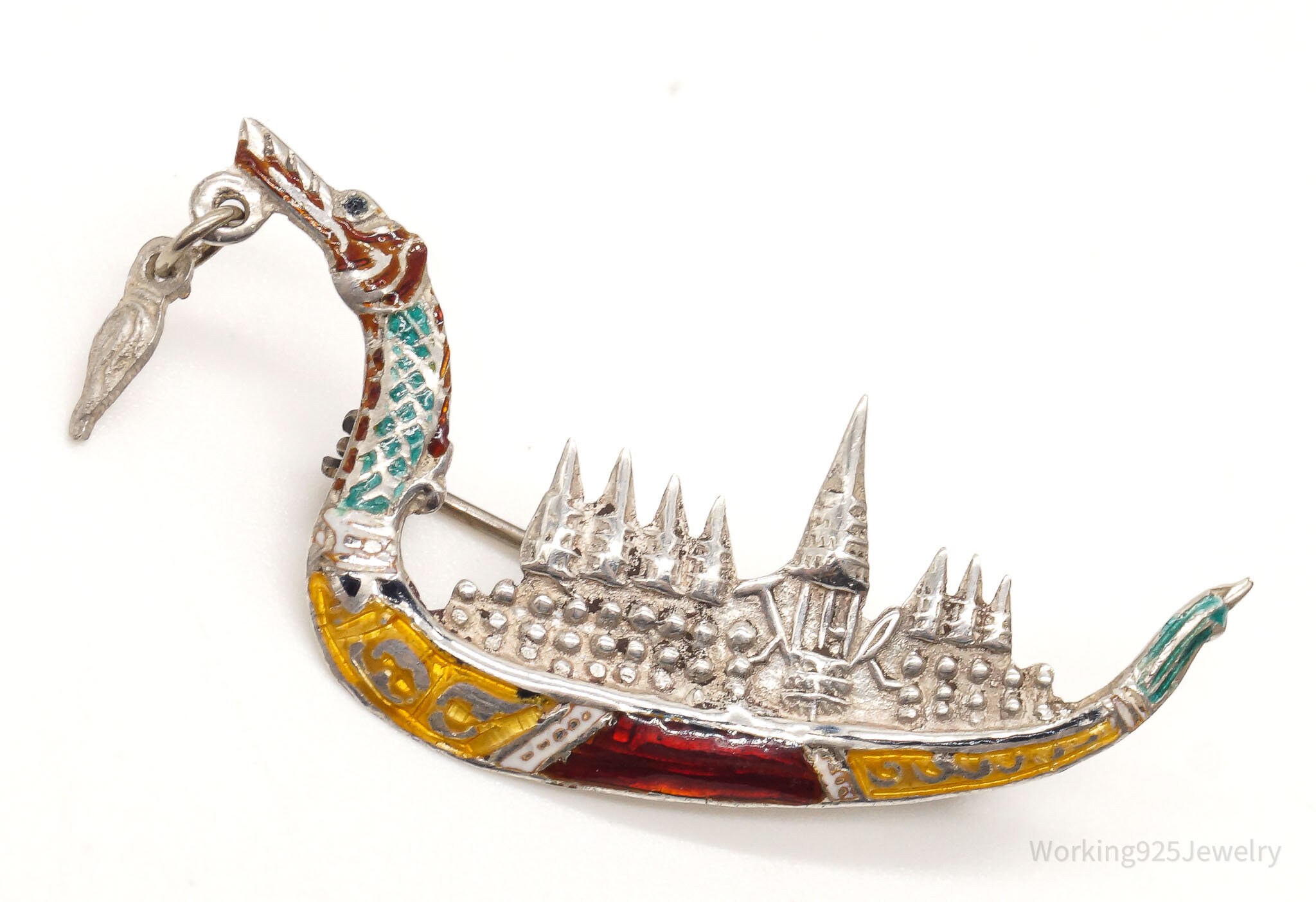 Vintage Silver Ship Brooch - Etsy