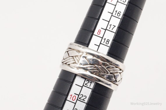 Vintage Weave Braid Sterling Silver Band Ring - S… - image 10
