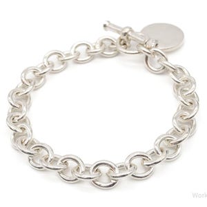 Vintage cirkel bedel sterlingzilver schakelarmband