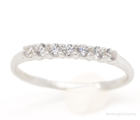 Vintage STE BEE Cubic Zirconia Sterling Silver Ring Size 7.5 Etsy