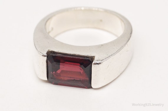 Vintage Designer Boma Garnet Sterling Silver Ring… - image 3