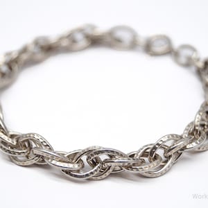 Vintage Prolite Chain Link Sterling Silver Bracelet - 8"