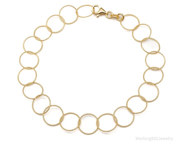 Vintage Danecraft Circle Chain Link Gold Vermeil … - image 2