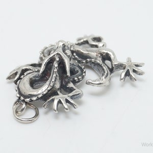 Vintage Dragon Sterling Silver Necklace Pendant image 6