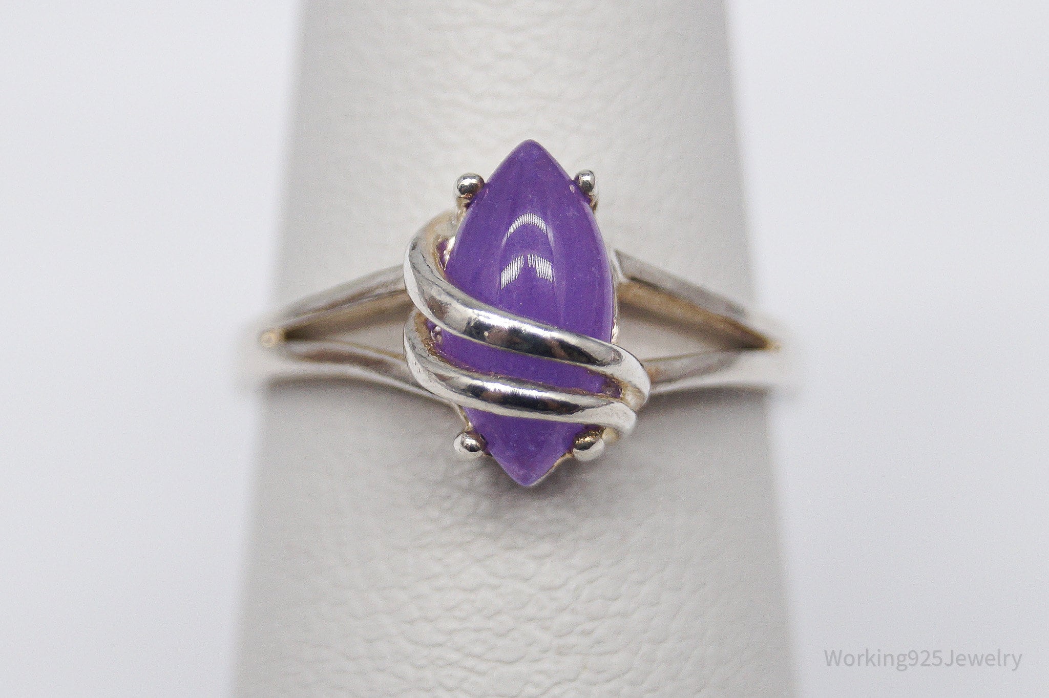 Vintage Avon Lavender Jade Sterling Silver Ring - Size 5 - Etsy