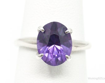 Vintage Color Change Sapphire Silver Ring - Size 6.5