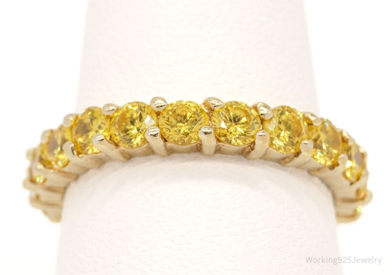 Designer ADI Yellow Cubic Zirconia Gold Over Ster… - image 3