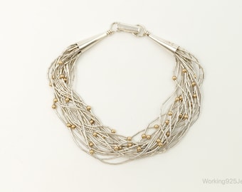 Designer Carolyn Pollack Gold Over Sterling Beads Sterling Silver Bracelet