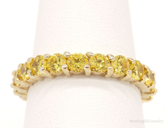 Designer ADI Yellow Cubic Zirconia Gold Over Ster… - image 2