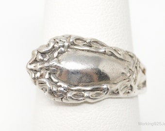 Antique Sterling Silver Spoon Ring - Size 6.5