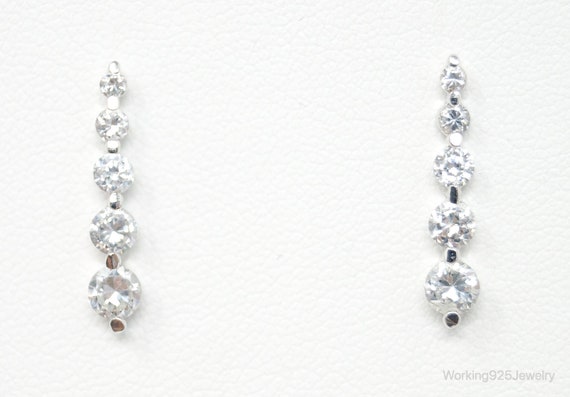 Cubic Zirconia Sterling Silver Earrings - image 2