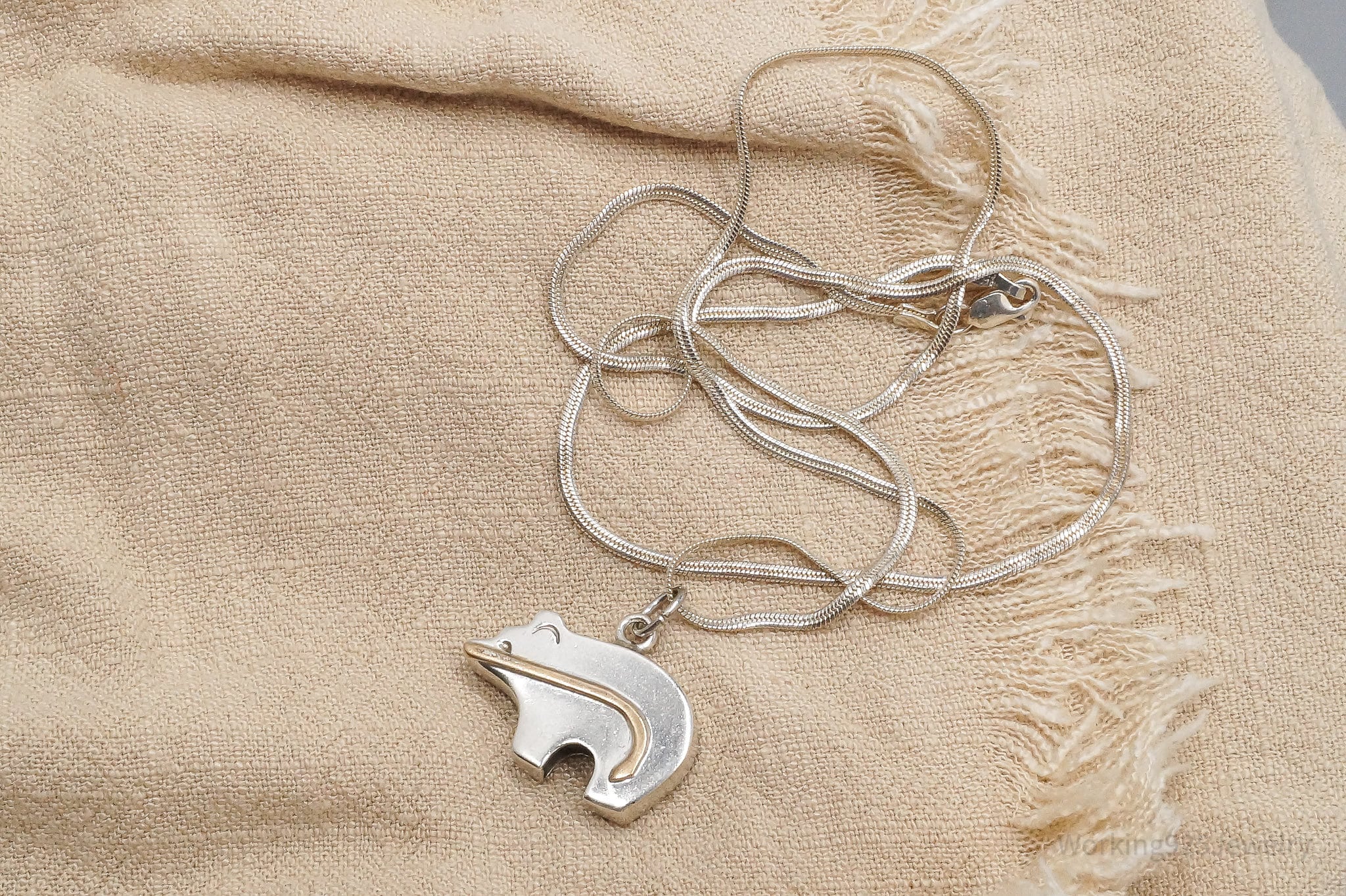 Vintage Native American Navajo Cecil Perry Bear Sterling Silver