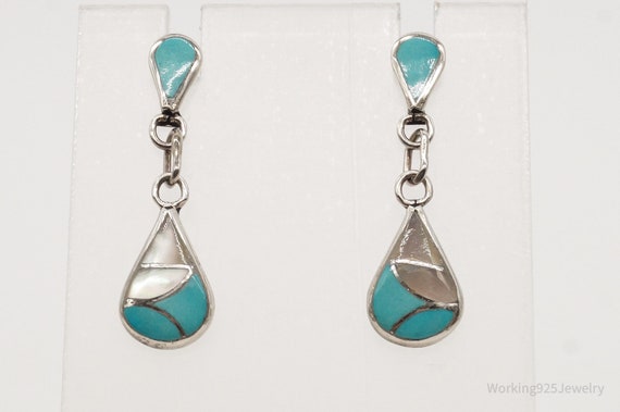 Vintage Native American Mother Of Pearl Turquoise… - image 3