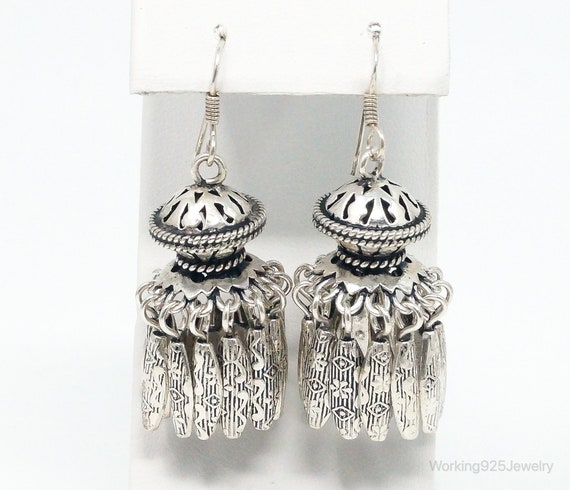 Vintage Chandelier Dangle Sterling Silver Earrings - image 1