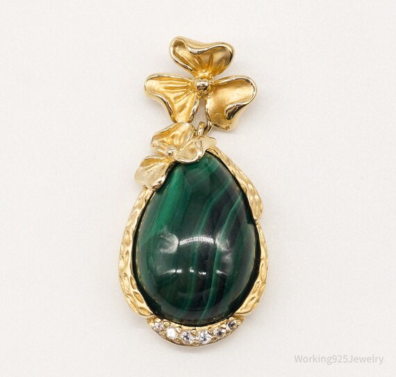 Designer Ross Simons Malachite Cubic Zirconia Gol… - image 2