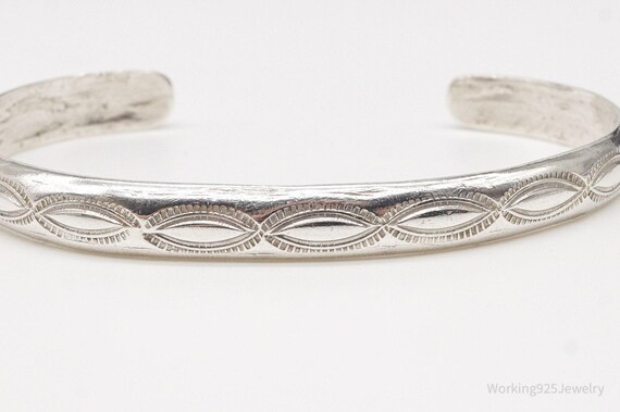 Vintage Native American Unsigned Silver Cuff Brac… - image 3